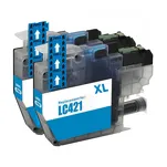 2-PAK Multibox Tusz do BROTHER LC421XLC cyan zamiennik - 2