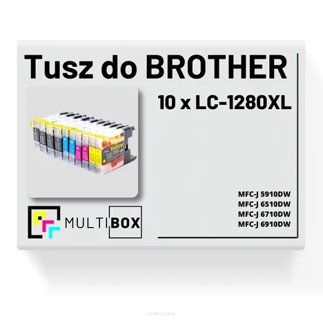10-PAK Multibox Tusz do BROTHER LC1280XL