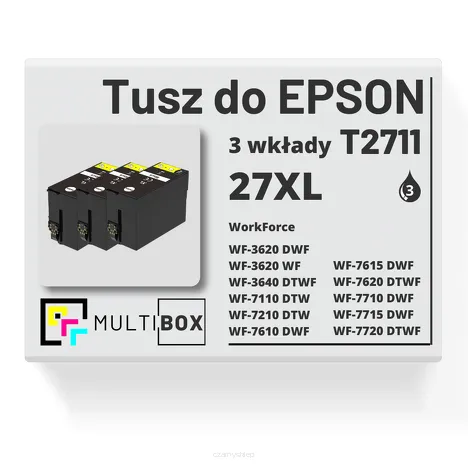 3-PAK Multibox Tusz do EPSON 27XL T2711 C13T27114010 black zamiennik