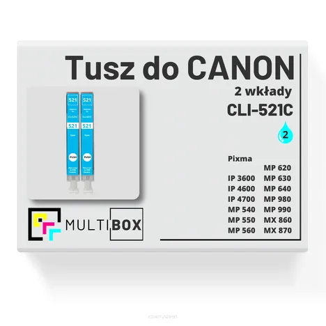 2-PAK Multibox Tusz do CANON CLI521C cyan zamiennik