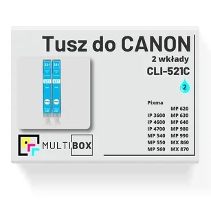 2-PAK Multibox Tusz do CANON CLI521C cyan zamiennik