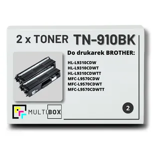 2-PAK Multibox Toner do BROTHER TN910BK Black zamiennik
