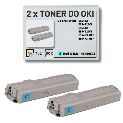 2-PAK Multibox Toner do OKI ES5432 ES5463 46490623 cyan zamiennik