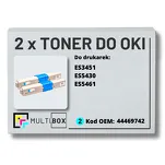 2-PAK Multibox Toner do OKI ES3451 ES5430 ES5461 44469742 cyan zamiennik - 2