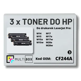 3-PAK Multibox Toner do HP CF244A 44A M14 M15 M17 Zamiennik