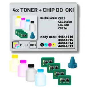 4-PAK Multibox Tonery + chipy do OKI C822 7,0K/3x7,3K