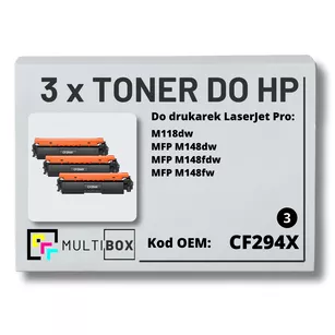 Toner do HP CF294X 94X M118 M148 3-pak Zamiennik Multibox