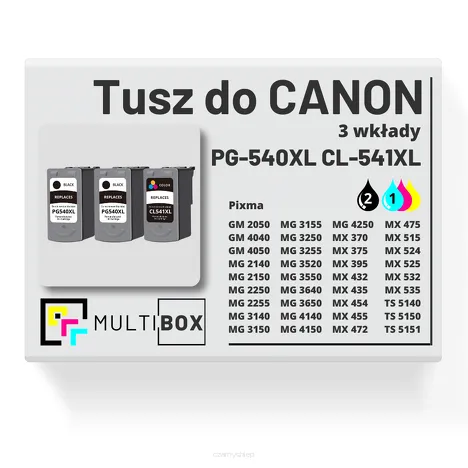 3-PAK Multibox Tusz do CANON PG540XL CL541XL black / color zamiennik