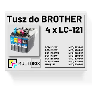 4-PAK Multibox Tusz do BROTHER LC121