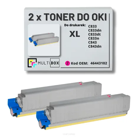 2-PAK Multibox Toner do OKI C833 C843 46443102 XL magenta zamiennik
