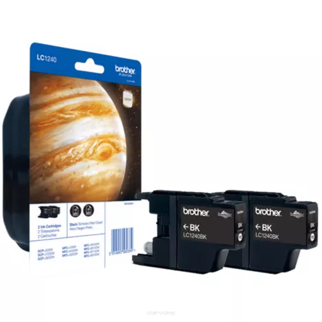 BROTHER tusz LC1240BKBP2 oryginalny czarny 2-pak 2x600 stron 