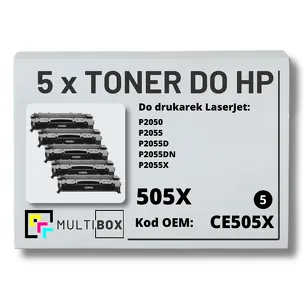 5-PAK Multibox Toner do HP CE505X 05X P2050 P2055 zamiennik