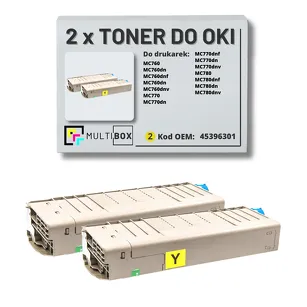 2-PAK Multibox Toner do OKI MC760 MC770 MC780 45396301 yellow zamiennik