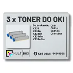 3-PAK Multibox Toner do OKI C831 C841 44844508 black zamiennik - 2