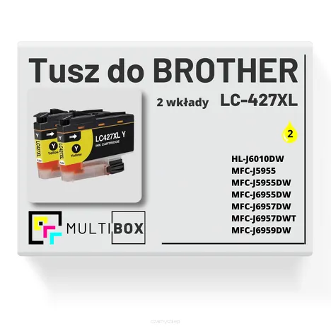 2-PAK Multibox Tusz do BROTHER LC427XLY yellow zamiennik