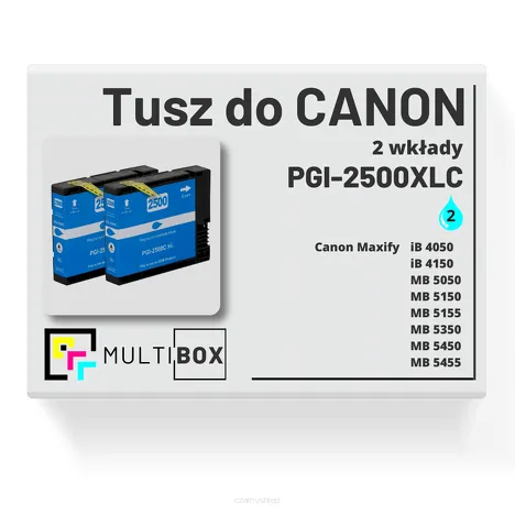 2-PAK Multibox Tusz do CANON PGI2500XLC cyan zamiennik