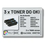 3-PAK Multibox Toner do OKI B412 B432 B512 MB472 MB492 MB562 45807106  zamiennik - 2