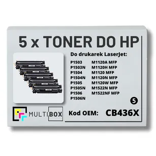5-PAK Multibox Toner do HP CB436X 36X P1505 M1120 zamiennik