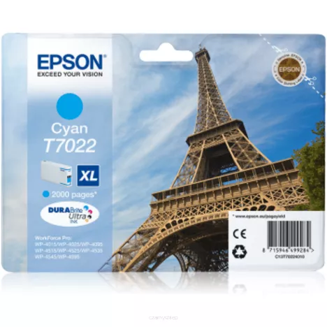 EOL Epson tusz T7022 XL C13T70224010 oryginalny cyan