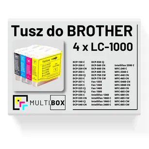 4-PAK Multibox Tusz do BROTHER LC1000