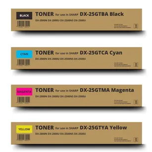 4-PAK Zamiennik Toner do Sharp DX25GTBA DX25GTCA DX25GTMA DX25GTYA CMYK