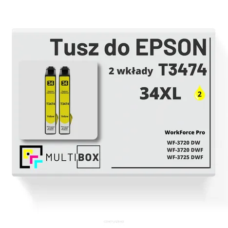 2-PAK Multibox Tusz do EPSON 34XL T3474 C13T34744010 yellow zamiennik