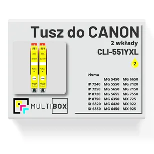 2-PAK Multibox Tusz do CANON CLI551YXL yellow zamiennik