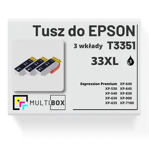 Tusz do EPSON 33XL T3351 C13T33514010 3-pak black zamiennik Multibox