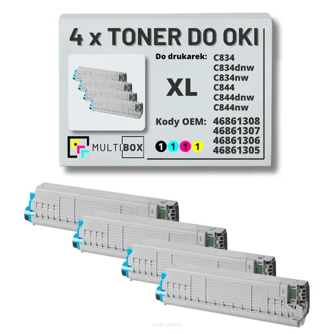 4-PAK Multibox Toner do OKI C834 C844 XL black/cyan/magenta/yellow zamiennik