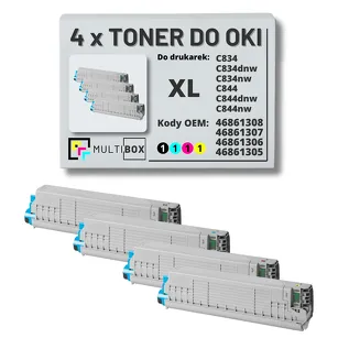 4-PAK Multibox Toner do OKI C834 C844 XL black/cyan/magenta/yellow zamiennik