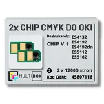 2-PAK Multibox zestaw Chipów V.1 do OKI ES4132 ES4192 ES5112 ES5162 45807116 2x12,0K - 2