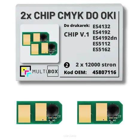 2-PAK Multibox zestaw Chipów V.1 do OKI ES4132 ES4192 ES5112 ES5162 45807116 2x12,0K