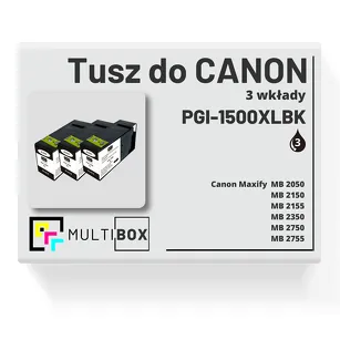 3-PAK Multibox Tusz do CANON PGI1500XLBK black zamiennik
