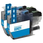 2-PAK Multibox Tusz do BROTHER LC421C cyan zamiennik - 2