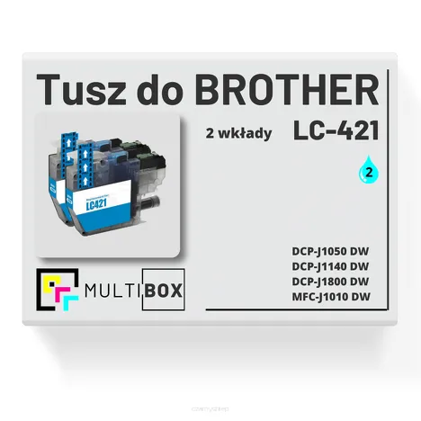 2-PAK Multibox Tusz do BROTHER LC421C cyan zamiennik