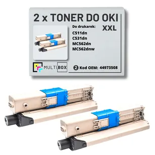 2-PAK Multibox Toner do OKI C511 MC562 44973508 XXL black zamiennik