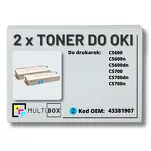 2-PAK Multibox Toner do OKI C5600 C5700 43381907 cyan zamiennik - 2