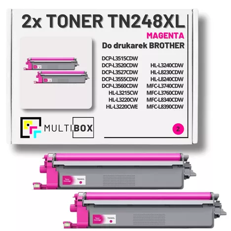 Toner do BROTHER TN248XLM 2-pak Magenta Multibox zamiennik