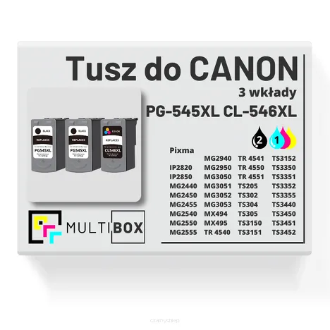 3-PAK Multibox Tusz do CANON PG545XL CL546XL black / color zamiennik