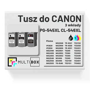 3-PAK Multibox Tusz do CANON PG545XL CL546XL black / color zamiennik