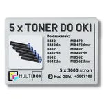 5-PAK Multibox Toner do OKI B412 B432 B512 MB472 MB492 MB562 45807102 zamiennik - 2