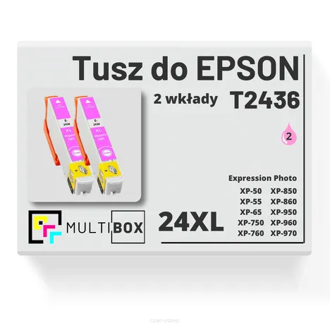 2-PAK Multibox Tusz do EPSON 24XL T2436 C13T24364010 light magenta zamiennik