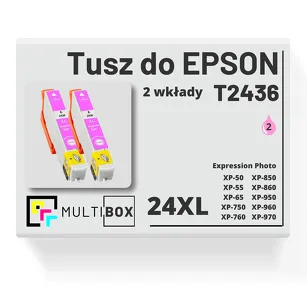 2-PAK Multibox Tusz do EPSON 24XL T2436 C13T24364010 light magenta zamiennik