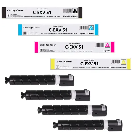 4-PAK Zamiennik Toner do Canon CEXV51 HC 0481C002 0482C002 0483C002 0484C002 GPR55 iRC5535 iRC5535i iRC5540i iRC5550i CMYK