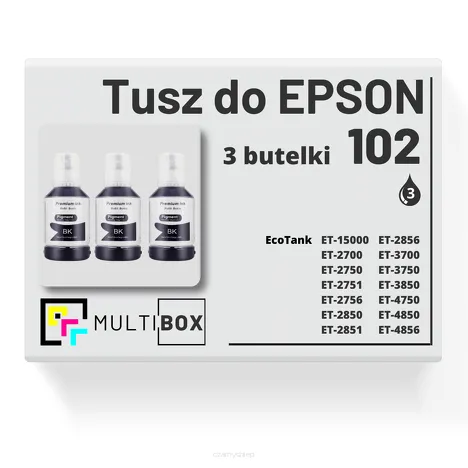 3-PAK Multibox Tusz do EPSON 102 T03R1 C13T03R140 black zamiennik