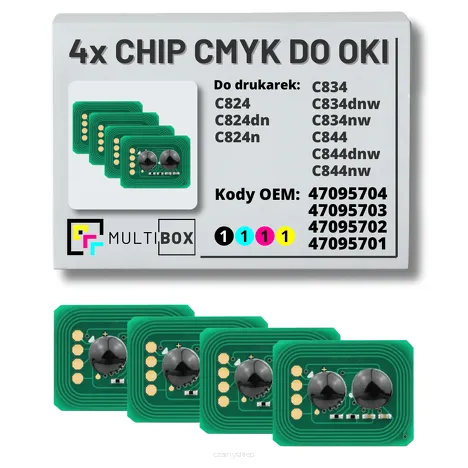 4-PAK Multibox zestaw Chipów CMYK do OKI C824 C834 C844 4x5,0K