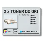 2-PAK Multibox Toner do OKI C610 44315307 cyan zamiennik - 2
