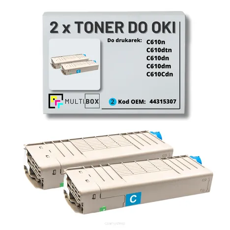 2-PAK Multibox Toner do OKI C610 44315307 cyan zamiennik