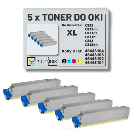 5-PAK Multibox Toner do OKI C833 C843 XL black/cyan/magenta/yellow zamiennik