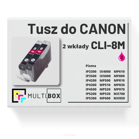 2-PAK Multibox Tusz do CANON CLI8M 0622B001 magenta zamiennik